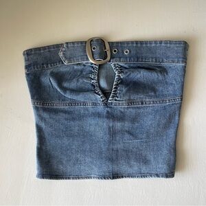 IAMGIA blue denim belt top, Size XS